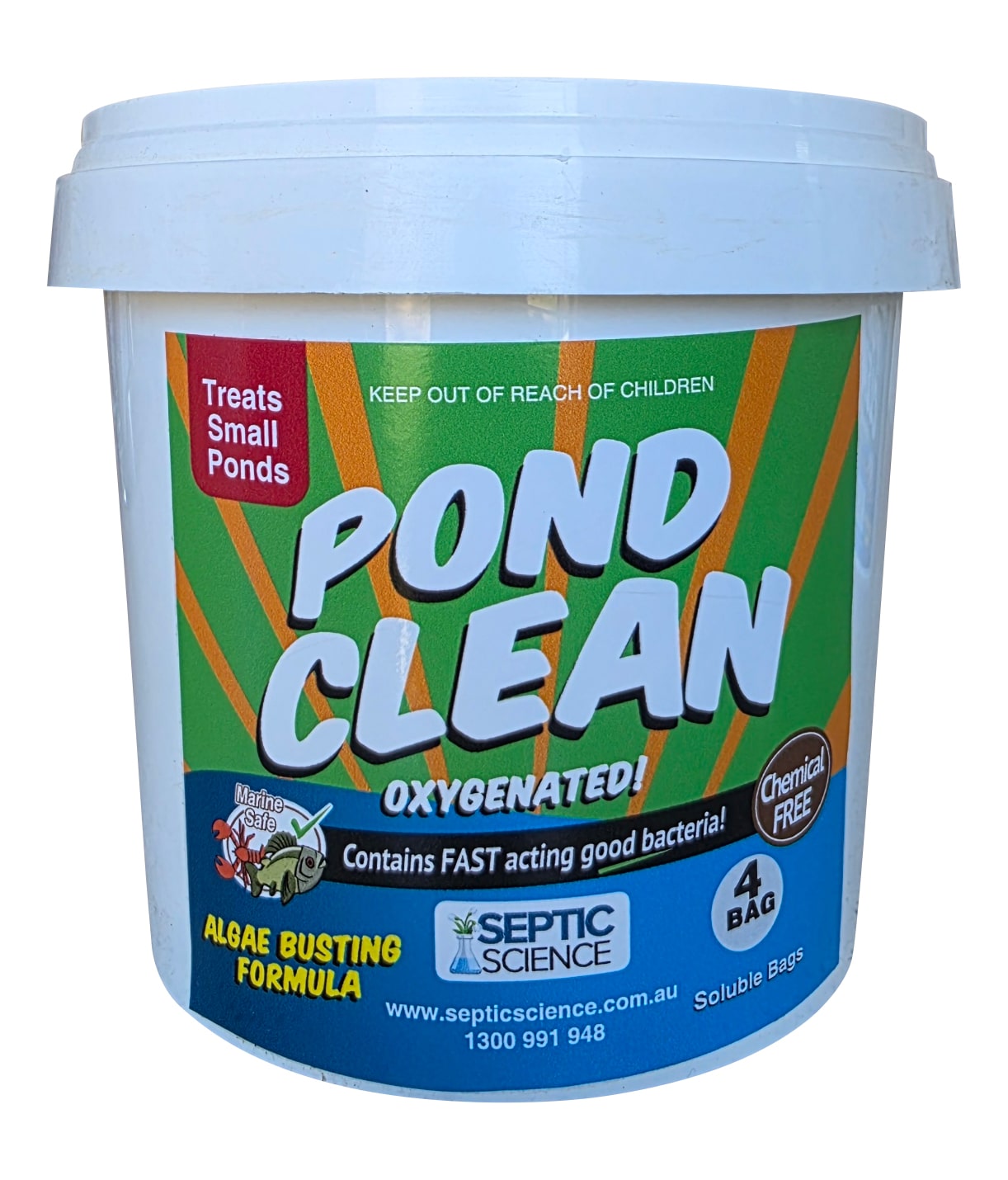 Pond Clean (small) - 4 x 100gm Bags - (treats 200L/p/bag)