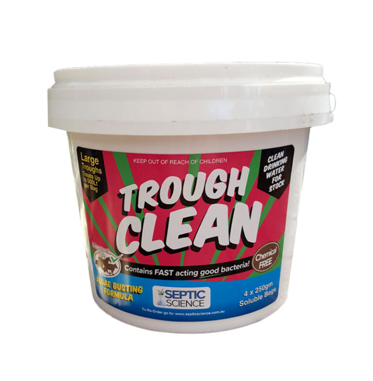 Trough Clean (large) – 4 x 250gm bags – (treats 500L/bag) - Septic Science